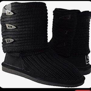 🆕Bearpaw Women's Black Knit Slippers